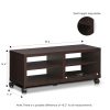 Furinno Indo 2-Tier Low Rise Tatami TV Entertainement Stand with Casters - Thumbnail Image 2