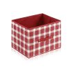 Furinno Laci Check Design Non-Woven Fabric Soft Storage Organizer, Red - Thumbnail Image 1