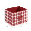 Furinno Laci Check Design Non-Woven Fabric Soft Storage Organizer, Red - Thumbnail Image 2