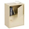 Furinno Pasir 2-Tier Bookcase w/2 Door/Round Handle - Thumbnail Image 1