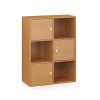 Furinno Pasir 3-Tier Shelf w/3 Door/Round Handle - Thumbnail Image 1