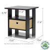 Furinno Andrey End Table Nightstand with Bin Drawer - Thumbnail Image 2