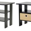 Furinno Andrey End Table Nightstand with Bin Drawer - Thumbnail Image 3