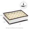 Furinno Non-Woven Fabric 4x6 Soft Storage Organizer, Ivory w/Mid Brown Trim - Thumbnail Image 2