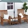 Furinno Tioman Hardwood Outdoor Mississippi Side Table with Umbrella Hole - Thumbnail Image 5