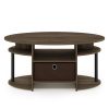 Furinno JAYA Simple Design Oval Coffee Table with Bin - Thumbnail Image 3