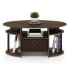 Furinno JAYA Simple Design Oval Coffee Table with Bin - Thumbnail Image 5
