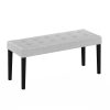 Furinno Laval Button Tufted Ottoman Bench - Thumbnail Image 1