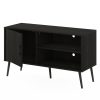 Furinno Claude Mid Century Style TV Stand with Wood Legs - Thumbnail Image 4