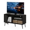 Furinno Claude Mid Century Style TV Stand with Wood Legs - Thumbnail Image 5