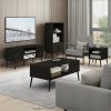 Furinno Claude Mid Century Style TV Stand with Wood Legs - Thumbnail Image 8
