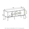 Furinno Claude Mid Century Style TV Stand with Wood Legs - Thumbnail Image 2