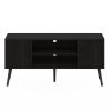 Furinno Claude Mid Century Style TV Stand with Wood Legs - Thumbnail Image 3