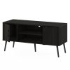 Furinno Claude Mid Century Style TV Stand with Wood Legs - Thumbnail Image 4