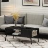 Furinno Claude Mid Century Style Coffee Table with Wood Legs - Thumbnail Image 6