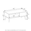 Furinno Claude Mid Century Style Coffee Table with Wood Legs - Thumbnail Image 2