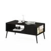 Furinno Claude Mid Century Style Coffee Table with Wood Legs - Thumbnail Image 4