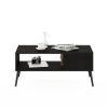 Furinno Claude Mid Century Style Coffee Table with Wood Legs - Thumbnail Image 5