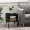 Furinno Claude Mid Century Style End Table with Wood Legs - Thumbnail Image 6