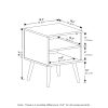 Furinno Claude Mid Century Style End Table with Wood Legs - Thumbnail Image 2