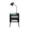 Furinno Claude Mid Century Style End Table with Wood Legs - Thumbnail Image 5