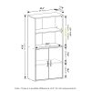 Furinno Pasir Storage Cabinet with 2 Open Shelves and 2 Doors - Thumbnail Image 2