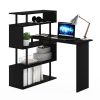 Furinno Moore L-Shape Computer Desk with 5-Tier Shelves - Thumbnail Image 7