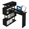 Furinno Moore L-Shape Computer Desk with 5-Tier Shelves - Thumbnail Image 8