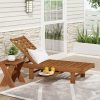 Furinno Tioman Outdoor Hardwood Malo Sun Lounger with Tray - Thumbnail Image 8