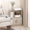 Furinno Gruen 2-Tier Open Shelf Bookcase with 2 Doors Storage Cabinet - Thumbnail Image 7