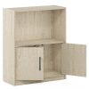 Furinno Gruen 2-Tier Open Shelf Bookcase with 2 Doors Storage Cabinet - Thumbnail Image 4