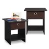 Furinno Dario End Table/ Night Stand Storage Shelf with Bin Drawer - Thumbnail Image 1