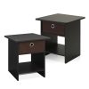 Furinno Dario End Table/ Night Stand Storage Shelf with Bin Drawer - Thumbnail Image 3