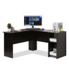 Furinno Indo L-Shaped Desk with Bookshelves - Thumbnail Image 7