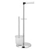 Furinno Wayar Toilet Paper Holder with Brush Stand, Chrome - Thumbnail Image 1