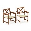 Furinno Tioman Hardwood X Back Arm Chair in Teak Oil with Cushion - Thumbnail Image 1