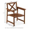 Furinno Tioman Hardwood X Back Arm Chair in Teak Oil with Cushion - Thumbnail Image 2