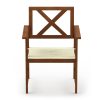 Furinno Tioman Hardwood X Back Arm Chair in Teak Oil with Cushion - Thumbnail Image 3