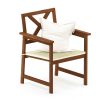 Furinno Tioman Hardwood X Back Arm Chair in Teak Oil with Cushion - Thumbnail Image 5