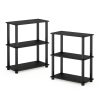 Furinno Turn-S-Tube 3-Tier Compact Multipurpose Shelf Display Rack with Square Tube, Set of 2 - Thumbnail Image 1
