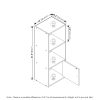 Furinno Luder 3-Tier Shelf Bookcase with 1 Door Storage Cabinet - Thumbnail Image 2