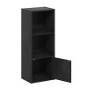 Furinno Luder 3-Tier Shelf Bookcase with 1 Door Storage Cabinet - Thumbnail Image 4