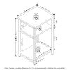 Furinno Just 3-Tier Industrial Metal Frame End Table with Storage Shelves, 1-Pack - Thumbnail Image 2
