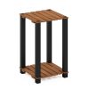 Furinno Pangkor 2-Tier Turn-N-Tube Indoor Outdoor Plant Shelf Wood Side Table with Square Poles - Thumbnail Image 1