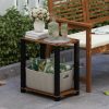 Furinno Pangkor 2-Tier Turn-N-Tube Indoor Outdoor Plant Shelf Small Rectangle Wood Stand with Square Poles - Thumbnail Image 6