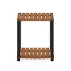 Furinno Pangkor 2-Tier Turn-N-Tube Indoor Outdoor Plant Shelf Small Rectangle Wood Stand with Square Poles - Thumbnail Image 3