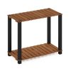 Furinno Pangkor 2-Tier Turn-N-Tube Indoor Outdoor Plant Shelf Large Rectangle Wood Stand with Square Poles - Thumbnail Image 1