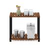 Furinno Pangkor 2-Tier Turn-N-Tube Indoor Outdoor Plant Shelf Large Rectangle Wood Stand with Square Poles - Thumbnail Image 5