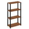 Furinno Pangkor 4-Tier Turn-N-Tube Indoor Outdoor Plant Shelf Wood Stand with Square Poles - Thumbnail Image 1