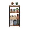 Furinno Pangkor 4-Tier Turn-N-Tube Indoor Outdoor Plant Shelf Wood Stand with Square Poles - Thumbnail Image 5